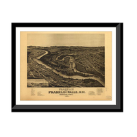 Panoramic Map - Franklin, New Hampshire, 1884 - Bird's Eye View Print