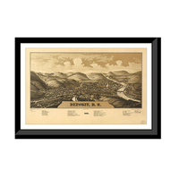 Panoramic Map - Deposit, New York, 1887 - Bird's Eye View Print