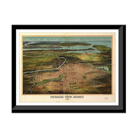 Panoramic Map - Newark, New Jersey, 1916 - Bird's Eye View Print