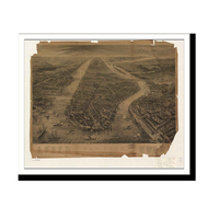 Panoramic Map - New York City, New York, 1884 - Bird's Eye View Print