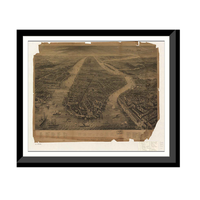 Panoramic Map - New York City, New York, 1884 - Bird's Eye View Print