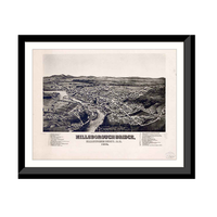 Panoramic Map - Hillsborough Bridge, New Hampshire, 1884 - Bird's Eye View