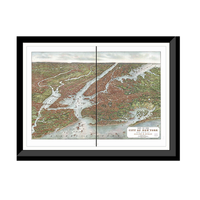 Panoramic Map - New York City, New York, 1907 - Bird's Eye View Print