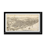 Panoramic Map - Newburgh, New York, 1900 - Bird's Eye View Print