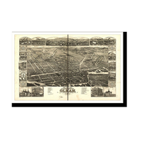 Panoramic Map - Olean, New York, 1882 - Bird's Eye View Print