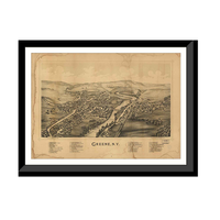 Panoramic Map - Green, New York, 1890 - Bird's Eye View Print
