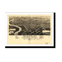 Panoramic Map - Miles City, Montana, 1883 - Bird's Eye View Print