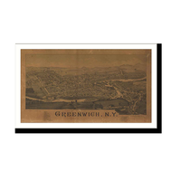 Panoramic Map - Greenwich, New York, 1885 - Bird's Eye View Print