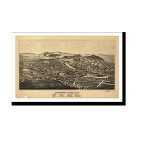 Panoramic Map - Hoosick Falls, New York, 1889 - Bird's Eye View Print