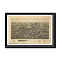 Panoramic Map - Ballston Spa, New York, 1890 - Bird's Eye View Print
