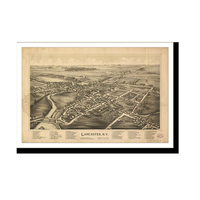 Panoramic Map - Lancaster, New York, 1892 - Bird's Eye View Print