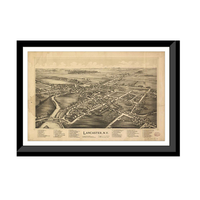 Panoramic Map - Lancaster, New York, 1892 - Bird's Eye View Print