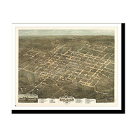Panoramic Map - Raleigh, North Carolina, 1872 - Bird's Eye View Print
