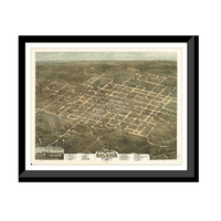 Panoramic Map - Raleigh, North Carolina, 1872 - Bird's Eye View Print