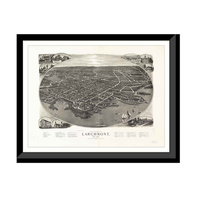 Panoramic Map - Larchmont, New York, 1904 - Bird's Eye View Print