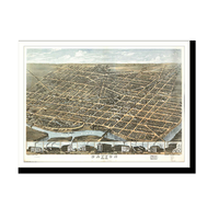 Panoramic Map - Dayton, Ohio, 1870 - Bird's Eye View Print