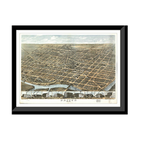 Panoramic Map - Dayton, Ohio, 1870 - Bird's Eye View Print