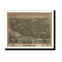 Panoramic Map - Lewisburg, Pennsylvania, 1884 - Bird's Eye View Print