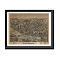 Panoramic Map - Lewisburg, Pennsylvania, 1884 - Bird's Eye View Print