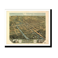 Panoramic Map - Massillon, Ohio, 1870 - Bird's Eye View Print