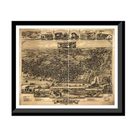 Panoramic Map - Chester, Pennsylvania, 1885 - Bird's Eye View Print
