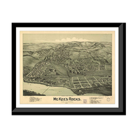 Panoramic Map - McKees Rocks, Pennsylvania, 1901 - Bird's Eye View Print
