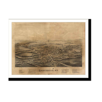 Panoramic Map - Shortsville, New York, 1892 - Bird's Eye View Print