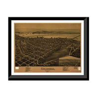 Panoramic Map - Columbia, Pennsylvania, 1894 - Bird's Eye View Print