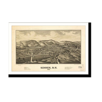 Panoramic Map - Sidney, New York, 1887 - Bird's Eye View Print
