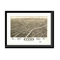 Panoramic Map - Niles, Ohio, 1882 - Bird's Eye View Print
