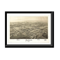 Panoramic Map - Plains, Pennsylvania, 1892 - Bird's Eye View Print