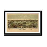 Panoramic Map - Toledo, Ohio, 1876 - Bird's Eye View Print