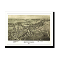 Panoramic Map - Downingtown, Pennsylvania, 1893 - Bird's Eye View Print