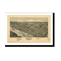Panoramic Map - Roscoe, Pennsylvania, 1902 - Bird's Eye View Print