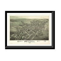 Panoramic Map - Montrose, Pennsylvania, 1890 - Bird's Eye View Print