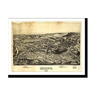 Panoramic Map - Moosic, Pennsylvania, 1892 - Bird's Eye View Print