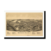 Panoramic Map - Wappingers Falls, New York, 1889 - Bird's Eye View Print