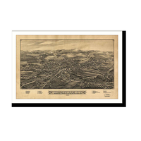 Panoramic Map - Waterville, New York, 1885 - Bird's Eye View Print