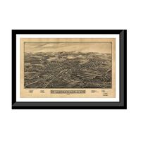 Panoramic Map - Waterville, New York, 1885 - Bird's Eye View Print