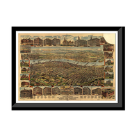 Panoramic Map - Portland, Oregon, 1879 - Bird's Eye View Print