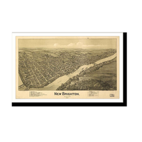 Panoramic Map - New Brighton, Pennsylvania, 1901 - Bird's Eye View Print