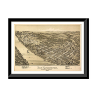 Panoramic Map - New Kensington, Pennsylvania, 1896 - Bird's Eye View Print