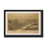 Panoramic Map - Newport, Pennsylvania, 1895 - Bird's Eye View Print