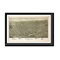 Panoramic Map - Titusville, Pennsylvania, 1896 - Bird's Eye View Print