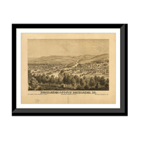 Panoramic Map - Bethlehem, Pennsylvania, 1877 - Bird's Eye View Print