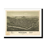 Panoramic Map - Waynesburg, Pennsylvania, 1897 - Bird's Eye View Print