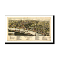 Panoramic Map - Brownsville, Pennsylvania, 1883 - Bird's Eye View Print