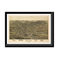 Panoramic Map - Butler, Pennsylvania, 1896 - Bird's Eye View Print