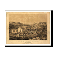 Panoramic Map - Charlottesville, Virginia, 1856 - Bird's Eye View Print