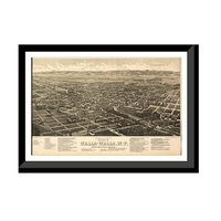 Panoramic Map - Walla Walla, Washington, 1884 - Bird's Eye View Print